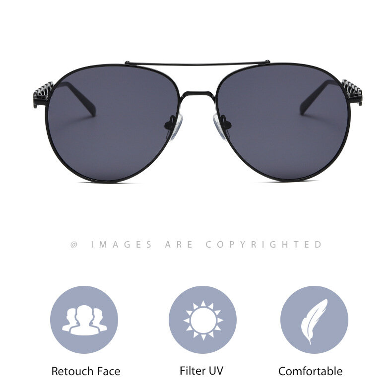 1 Pair Simple Series Sweet Solid Color Alloy Women Sunglasses h5Picture7