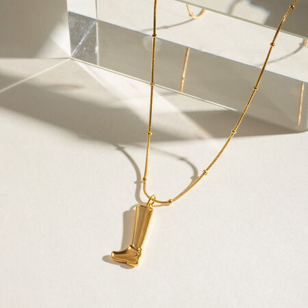 1 Piece Romantic Series Chic Irregular Boot Stainless Steel Waterproof Gold Color Women's Pendant Necklaces