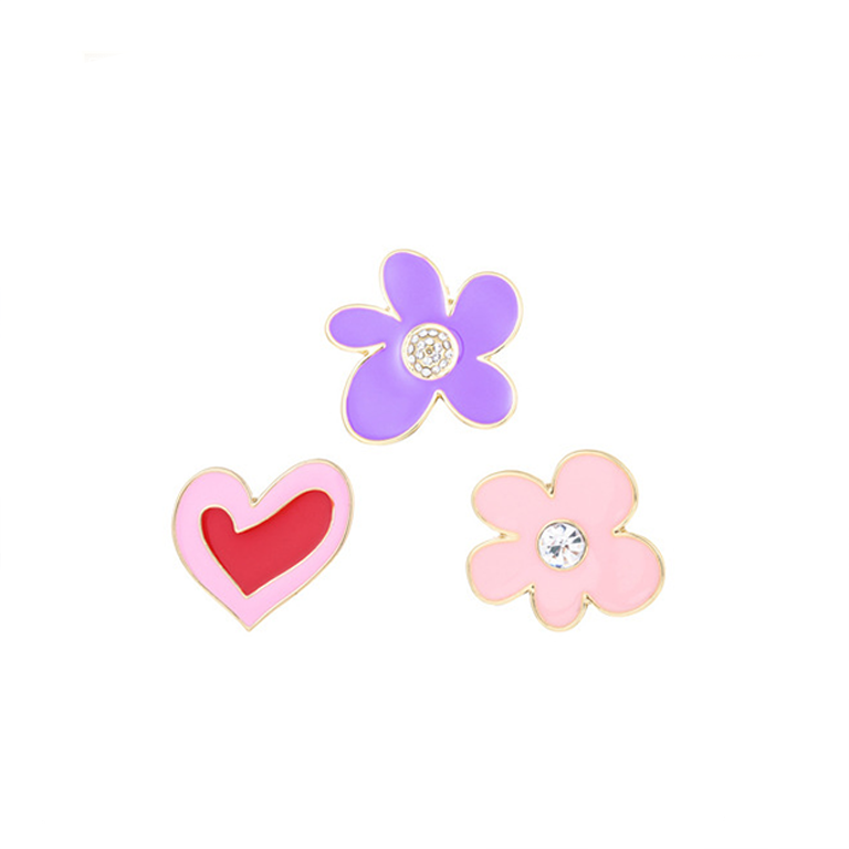 1 Piece Trendy Series Sweet Heart Drop Oil Gold Color Alloy Women's Brooches h5 Picture6
