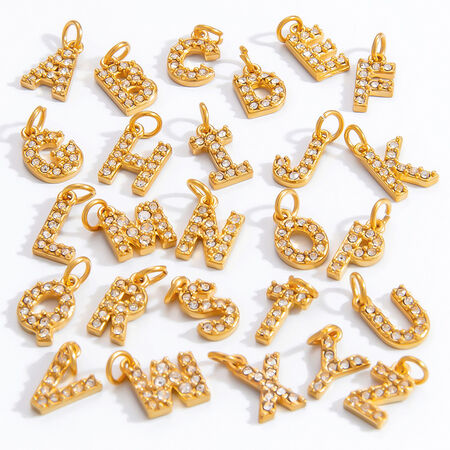1 Piece Luxurious Series Daily Letter DIY Statement Piece Stainless Steel Waterproof Gold Color Women's Pendants