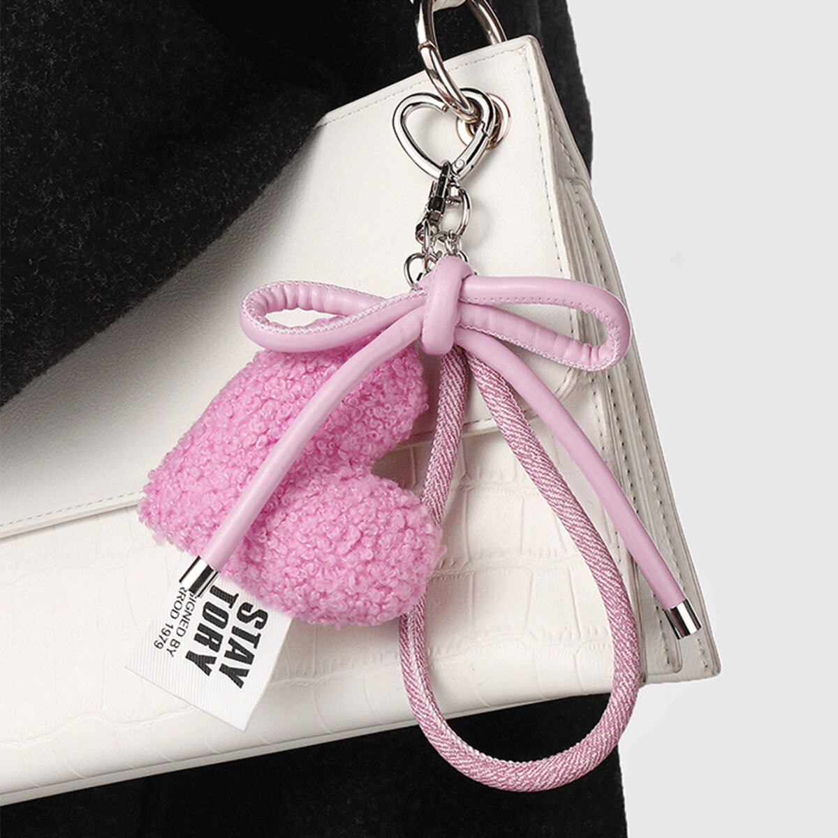 1 breloque de sac en alliage pour femme, série romantique, en forme de cœur mignon h5 Image5