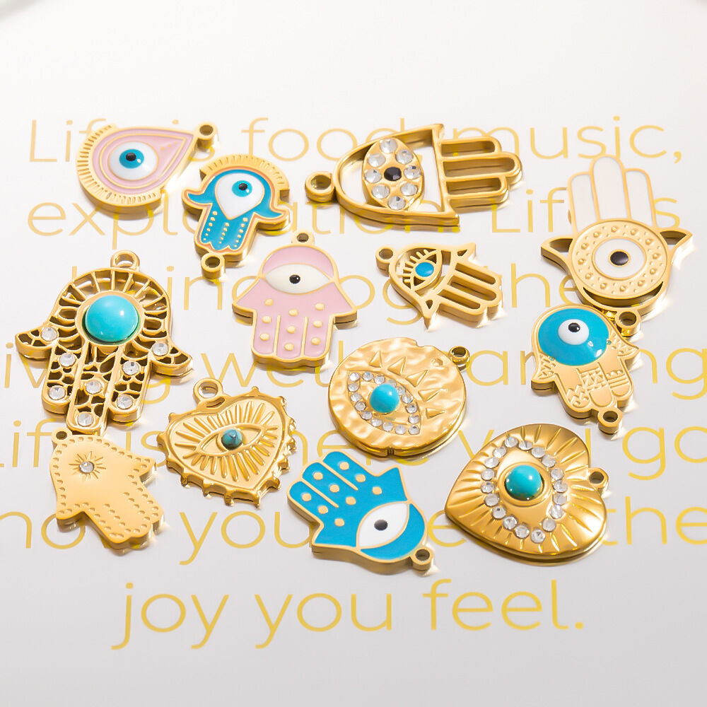 1 Piece Luxurious Series Delicate Eye Pattern Personalized Stainless Steel Waterproof Gold Color Women's Pendants h5 Picture3