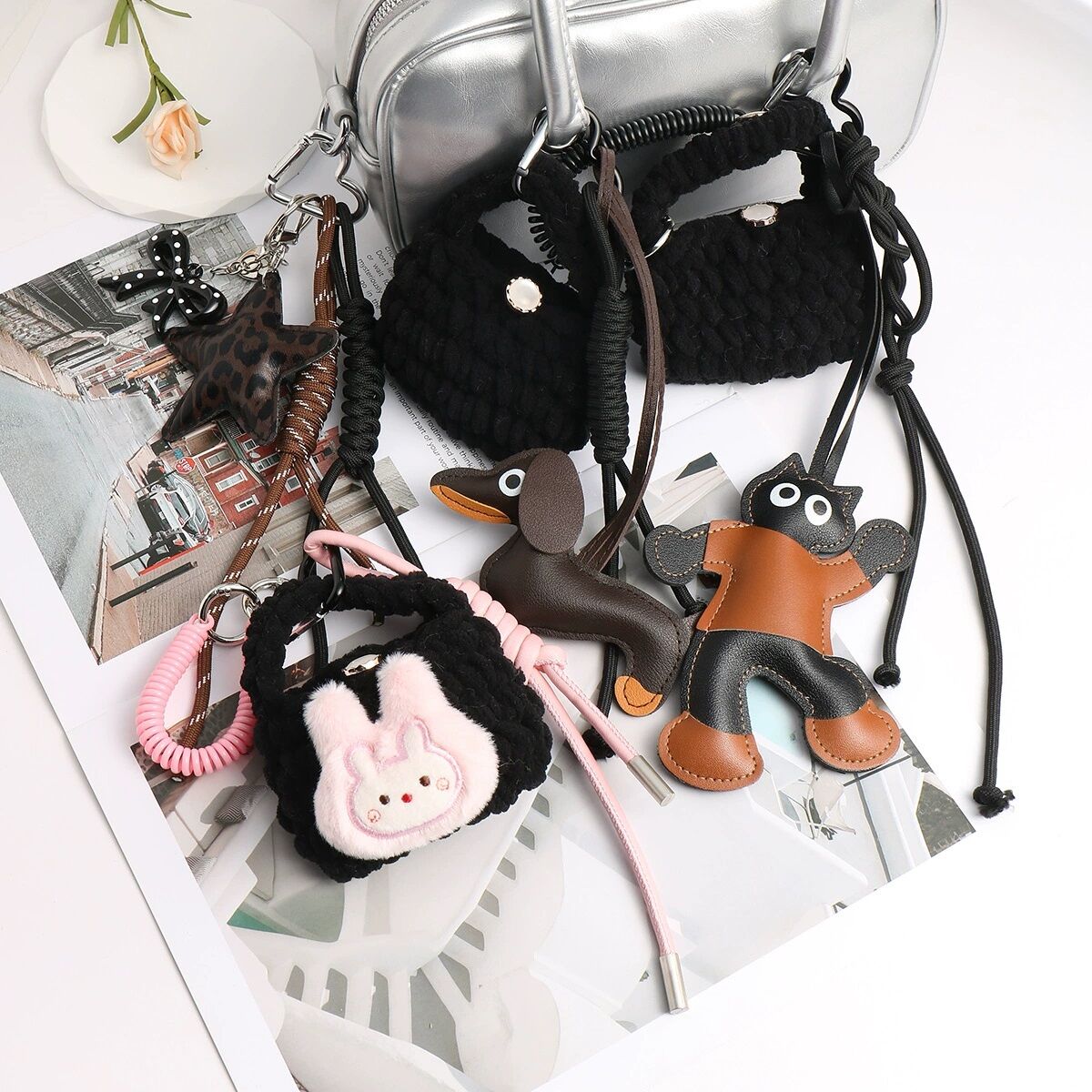 1 Piece Simple Series Cute Animal Leather Women's Bag Charms 2
