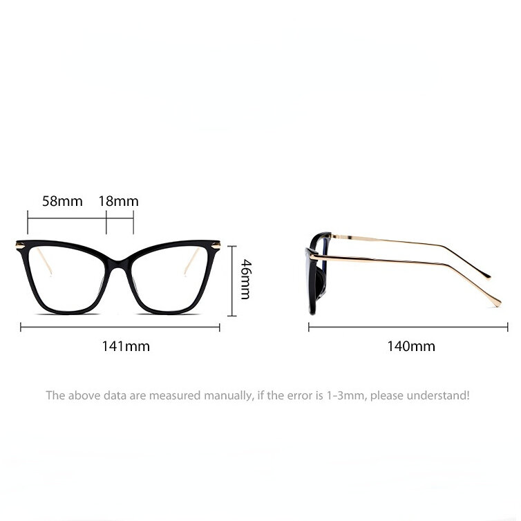1 Paar Retro- und lässige Cat-Eye-Brille aus Metall mit Blaulichtfilter für Damen h5Bild6