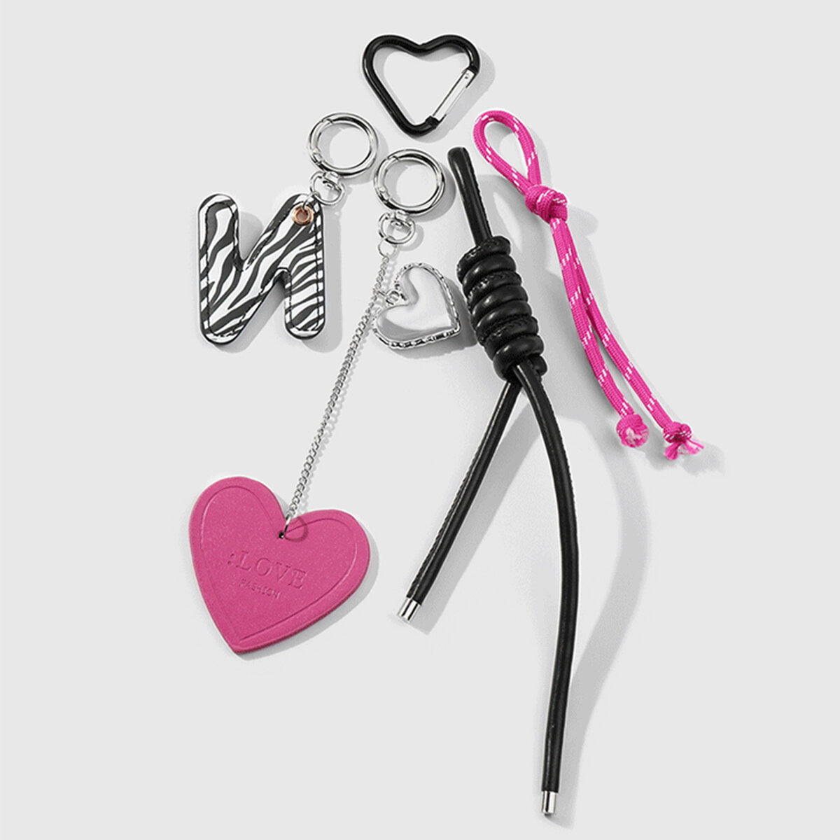 1 pieza de dijes de aleación con forma de corazón para bolso de mujer, serie romántica Imagen6