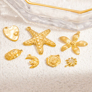 1 Piece Romantic Series Vacation Chic Starfish Shape Stainless Steel Waterproof Gold Color Women's Pendants h5 Picture4