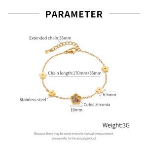 1 Stück Designable Series Daily Flower Edelstahl wasserdicht goldfarbenes Damen-Charm-Armband h5 Bild7