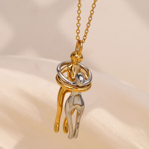 Collier pendentif femme style classique, en acier inoxydable, couleur or, étanche, collection Romantique (1 pièce) h5 Image3