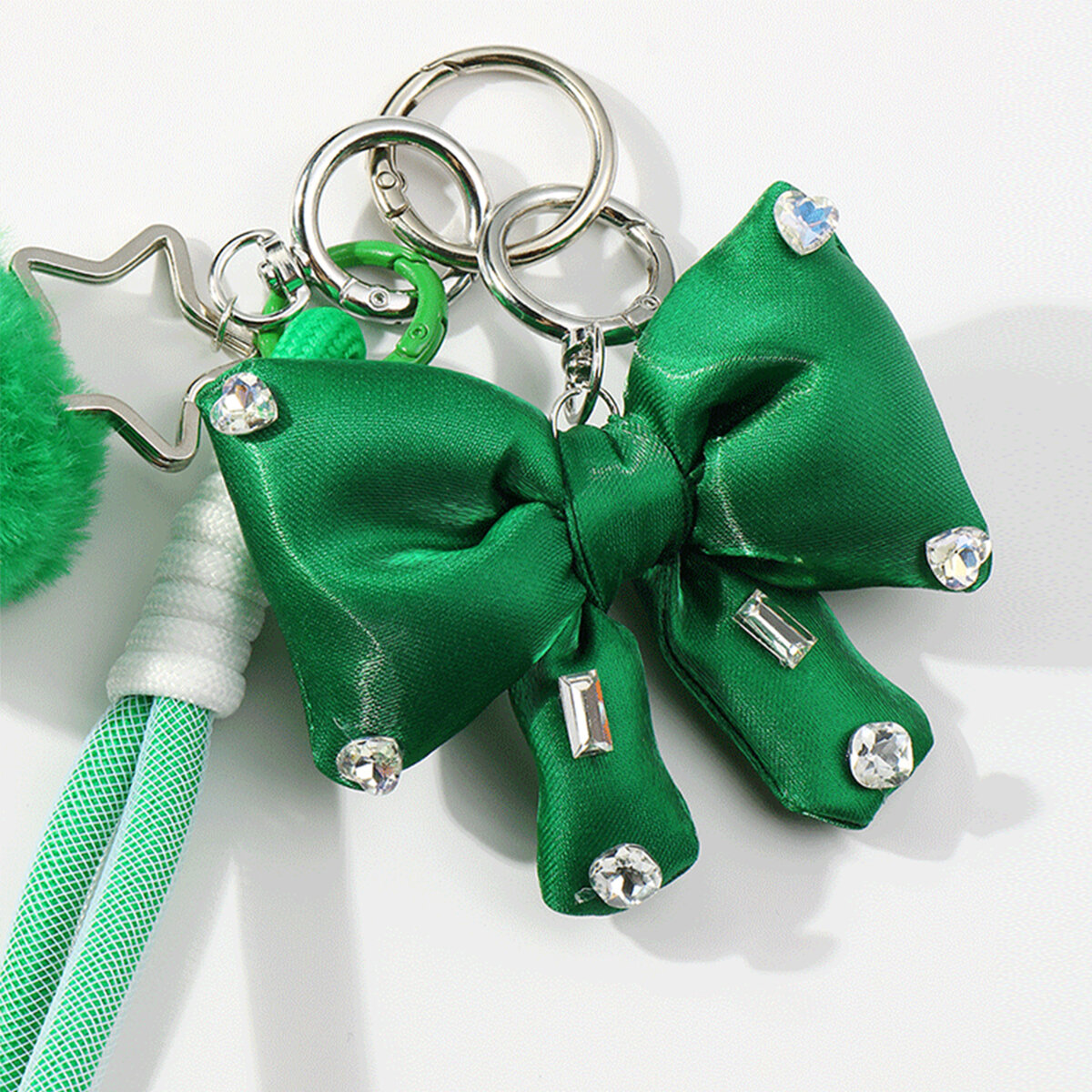1 stuk Eenvoudige serie schattige strikknoop legering strass dames tas bedels h5 Afbeelding5