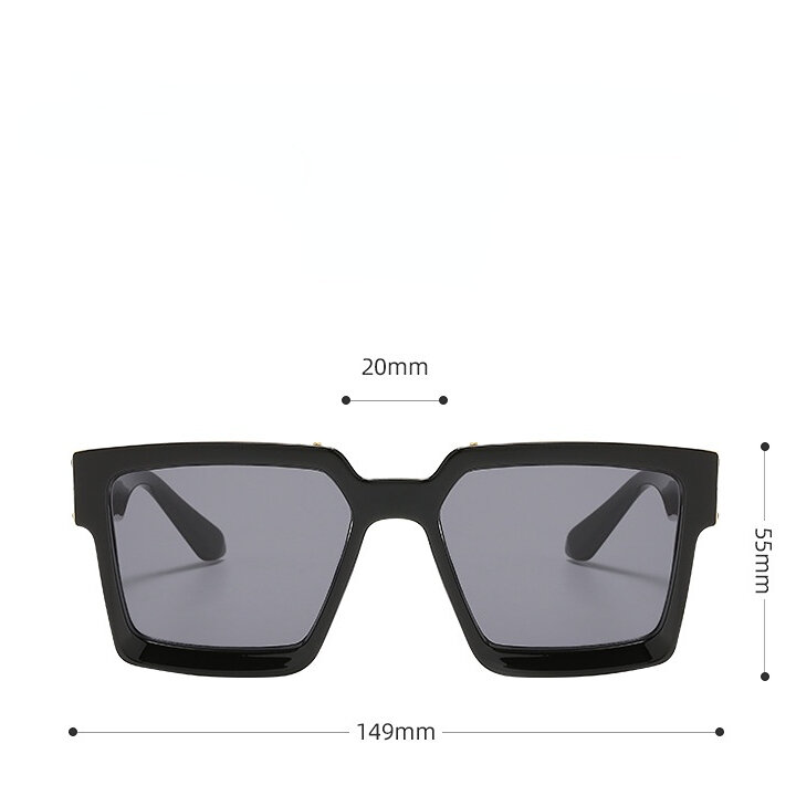 1 Pair of Wide  Brimmed Large  Frame Stylish and Retro Unisex Sunglasse h5 Picture8