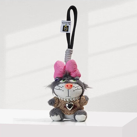 1 Piece Cute Cat Wearring Necklace Women's Bag charms