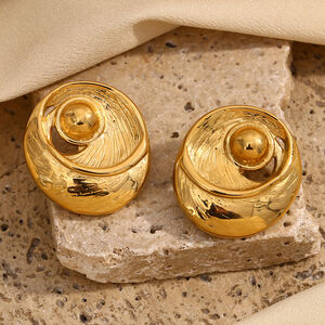 1 Pair Classic Series Retro Geometric Stainless Steel Waterproof Gold Color Women's Stud Earrings h5 Picture8