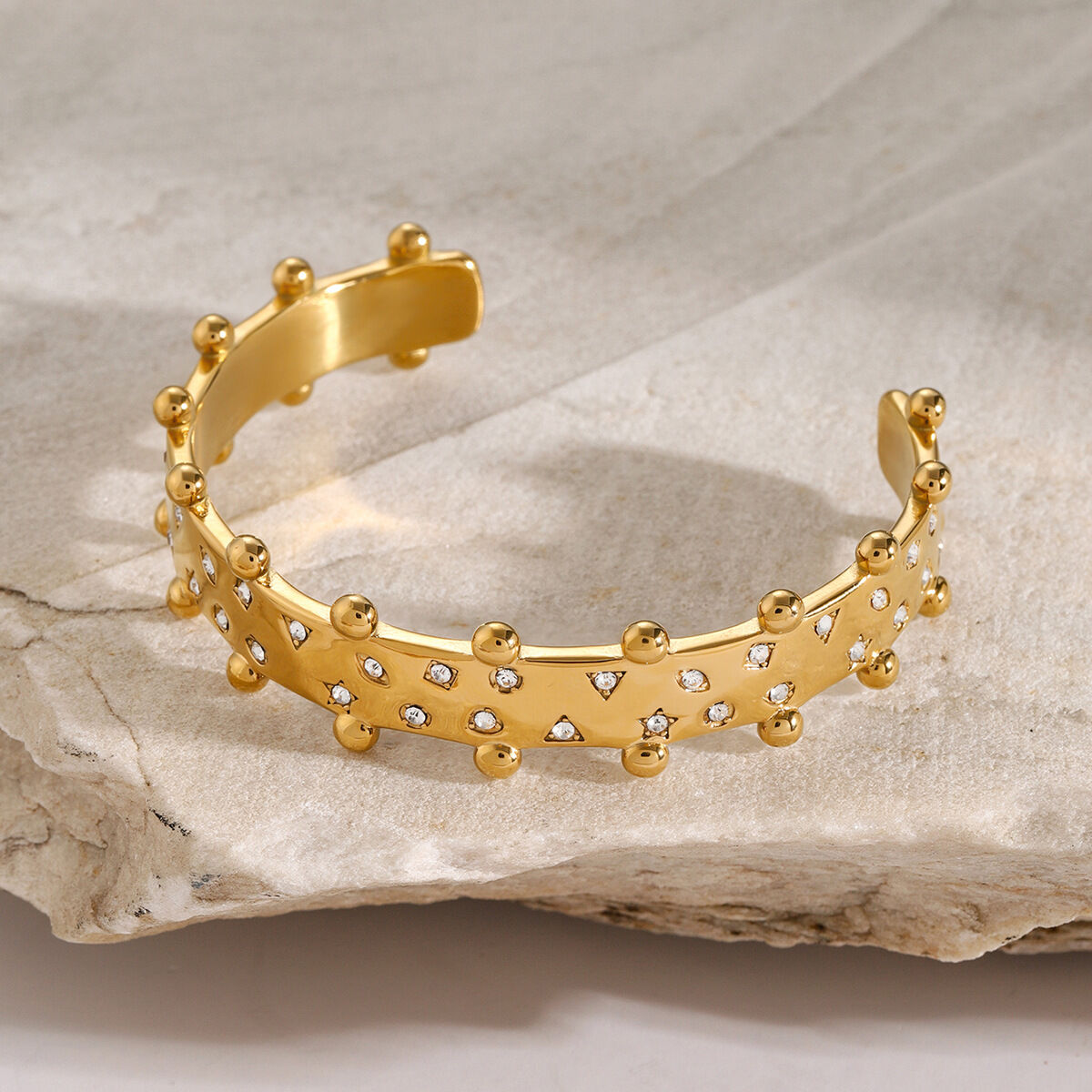 Braccialetti da donna color oro impermeabili in acciaio inossidabile rotondo con pentagramma retrò, serie squisita, 1 pezzo h5 Immagine6