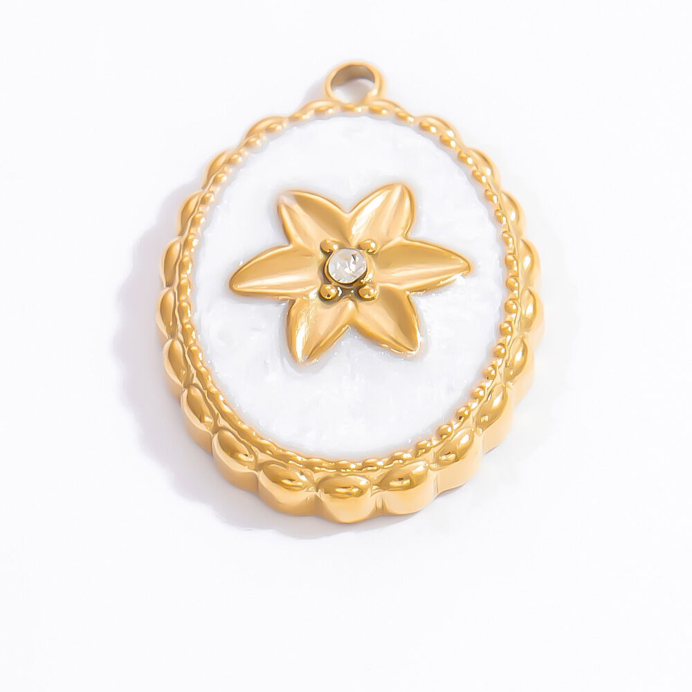 1 Piece Classic Series Retro Bow Knot Pattern Oil- Glazing Stainless Steel Waterproof Gold Color Women's Pendants h5 Picture9