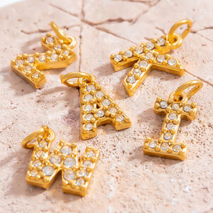 1 Piece Luxurious Series Daily Letter DIY Statement Piece Stainless Steel Waterproof Gold Color Women's Pendants h5 Picture4