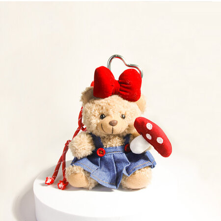 1 Piece Cute Bow Bear Wearring Dress Women's Bag charms
