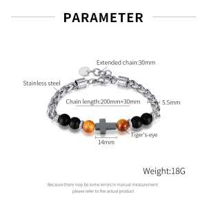 Schicke Perlen Edelstahl Herren Kettenarmbänder h5 Bild5