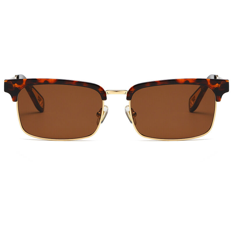 1 Pair of Stylish Semi  Rimmed Metal  Patchwork Protective Women's Sunglasses