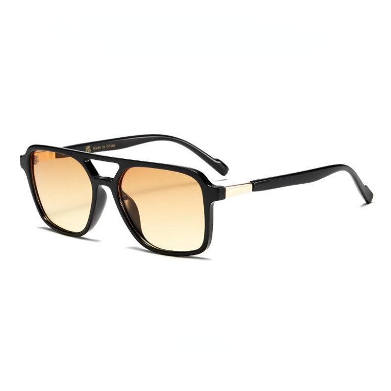 1 Pair Stylish Double Bridge Leopard Print Metal Patchwork UV Protective Women's Sunglasses Picture3