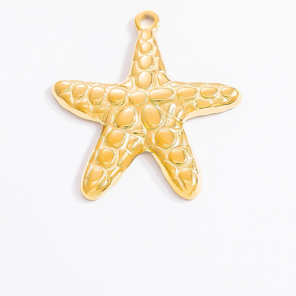 1 Piece Romantic Series Vacation Chic Starfish Shape Stainless Steel Waterproof Gold Color Women's Pendants Picture11