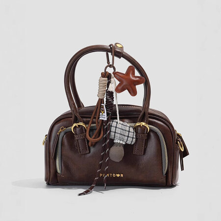 1 Piece Retro Style Leather Five-pointed Star Women's Bag charms
