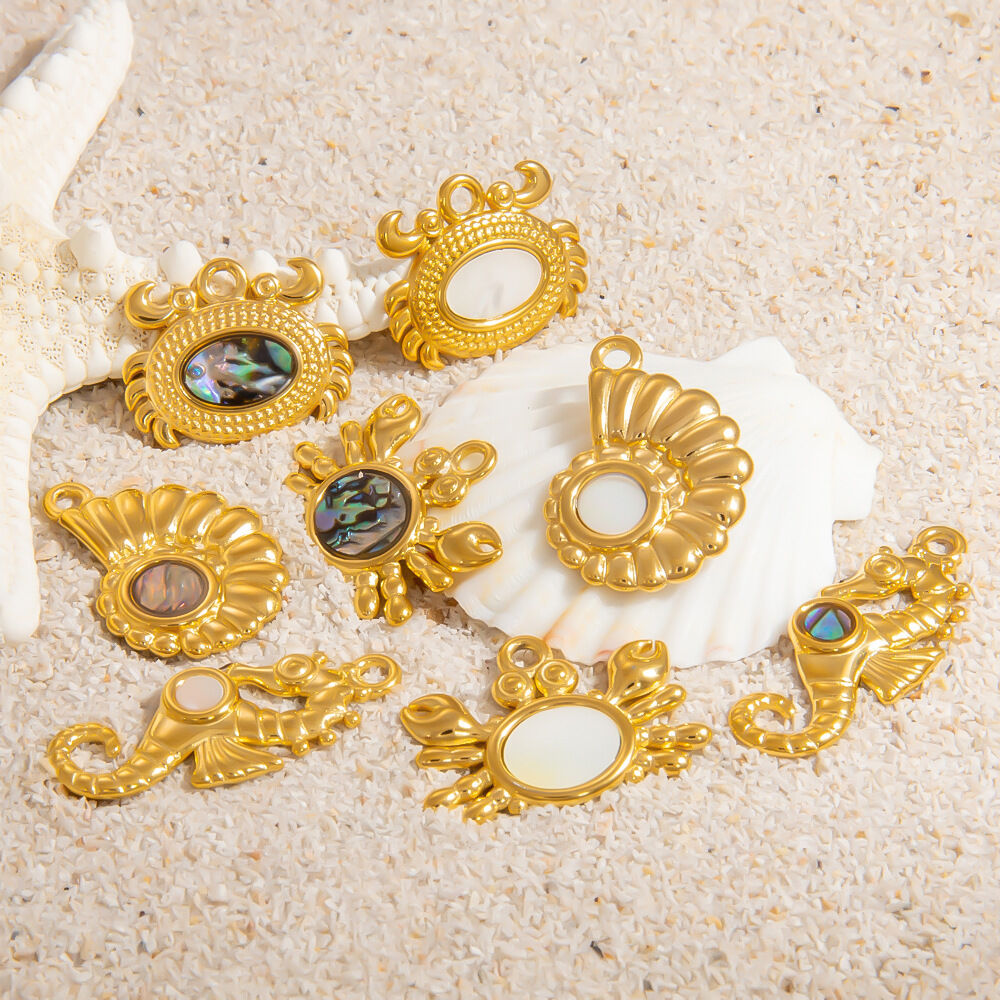 1 Piece Classic Series Delicate Marine Organism Shape Conch Stainless Steel Waterproof Gold Color Women's Pendants h5 Picture6