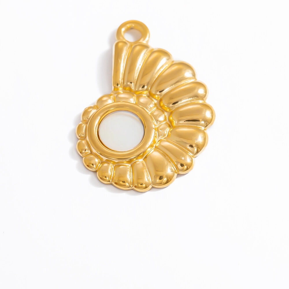 1 Piece Classic Series Delicate Marine Organism Shape Conch Stainless Steel Waterproof Gold Color Women's Pendants Picture11
