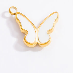 1 Piece Romantic Series Daily Butterfly Oil- Glazing Stainless Steel Waterproof Gold Color Women's Pendants h5 Picture9