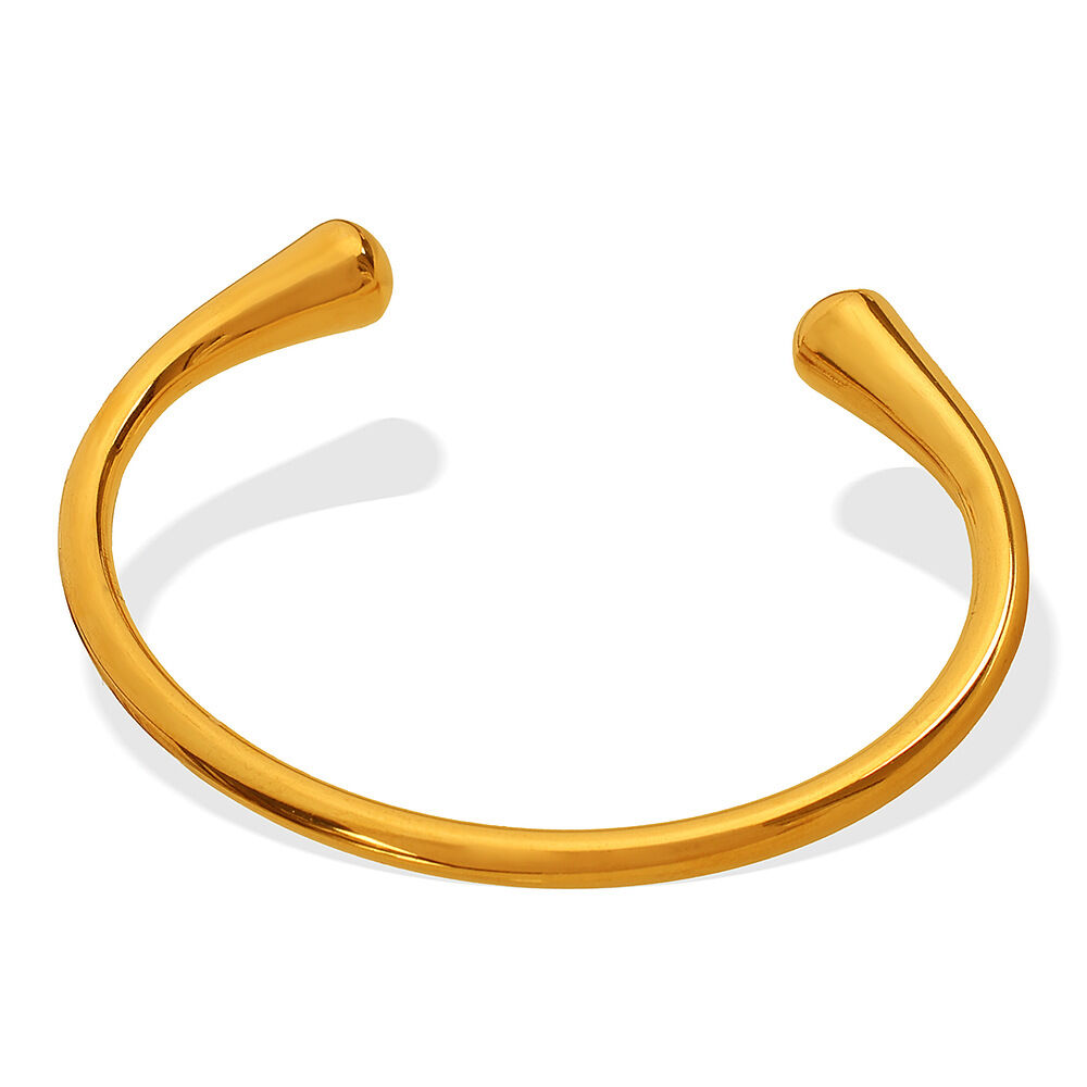 1 pezzo semplice serie semplice tinta unita acciaio inossidabile placcato oro 18K braccialetti da donna h5 Immagine7