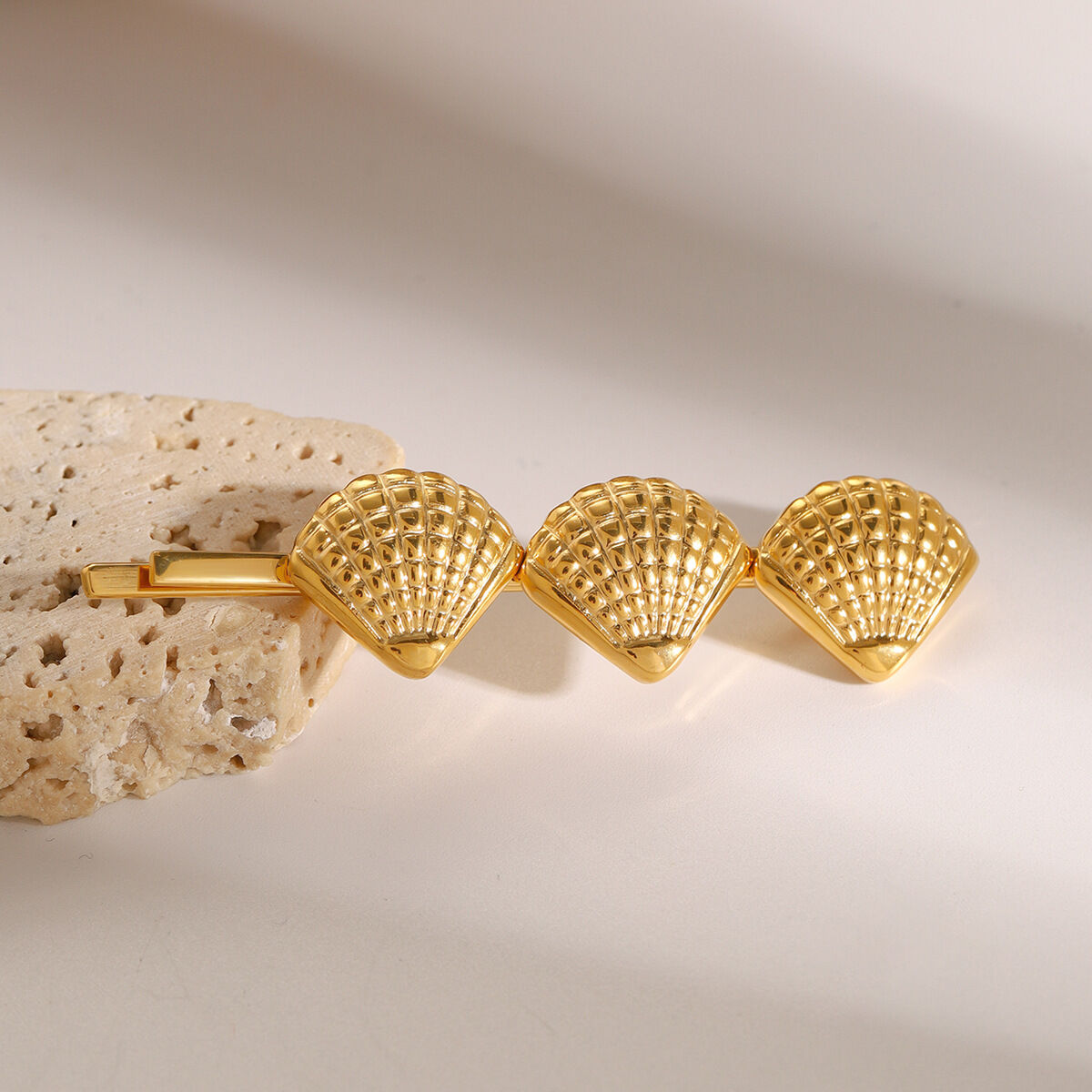 1 paar simple series  style schildkröte edelstahl  vergoldet damen haarspangen