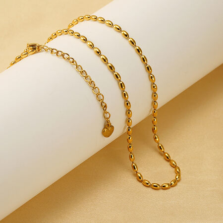 1 piece simple series simple stainless steel gold plated unisex chain necklaces
