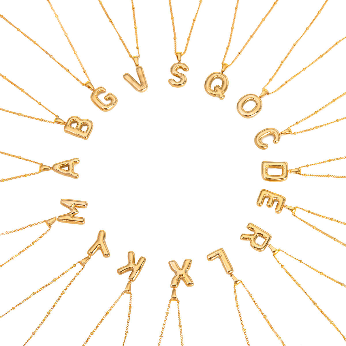 1 Piece Casual Letter Stainless Steel Waterproof Gold Color Pendant Necklace Picture6