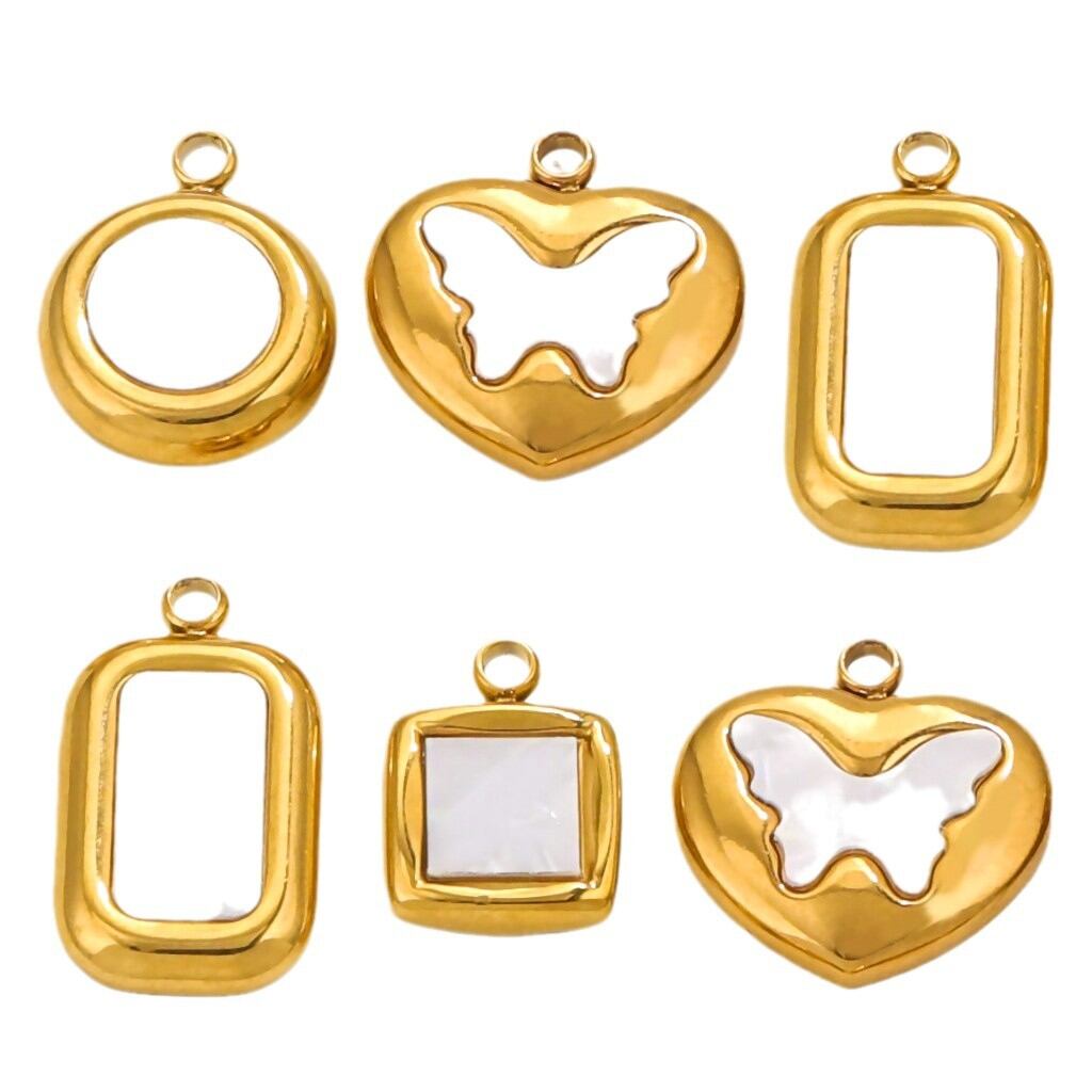 1 paio di pendenti da donna placcati in oro  con cuore retrò della serie semplice h5 Immagine4
