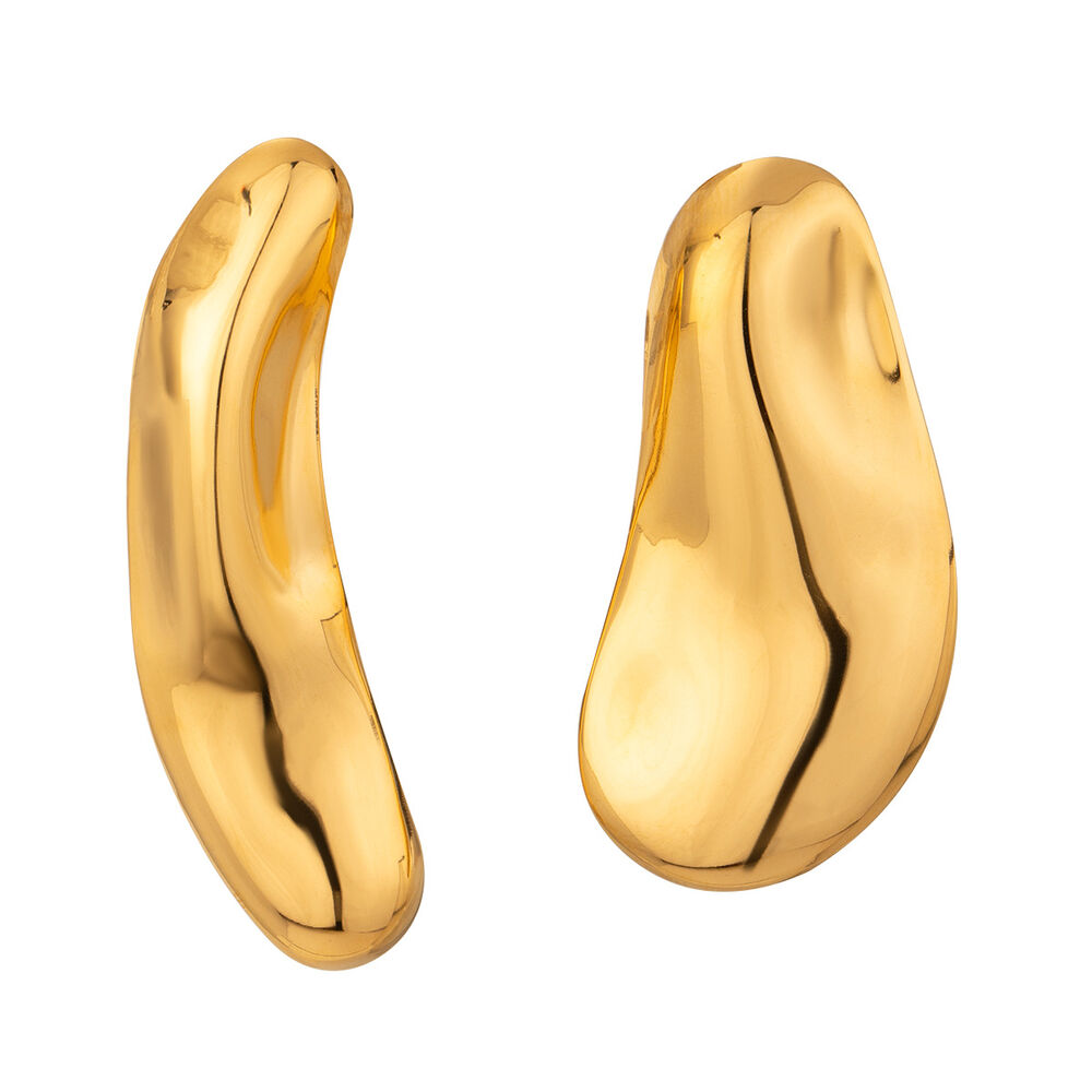 1 pair simple series simple solid color stainless steel gold plated women stud earrings Picture6
