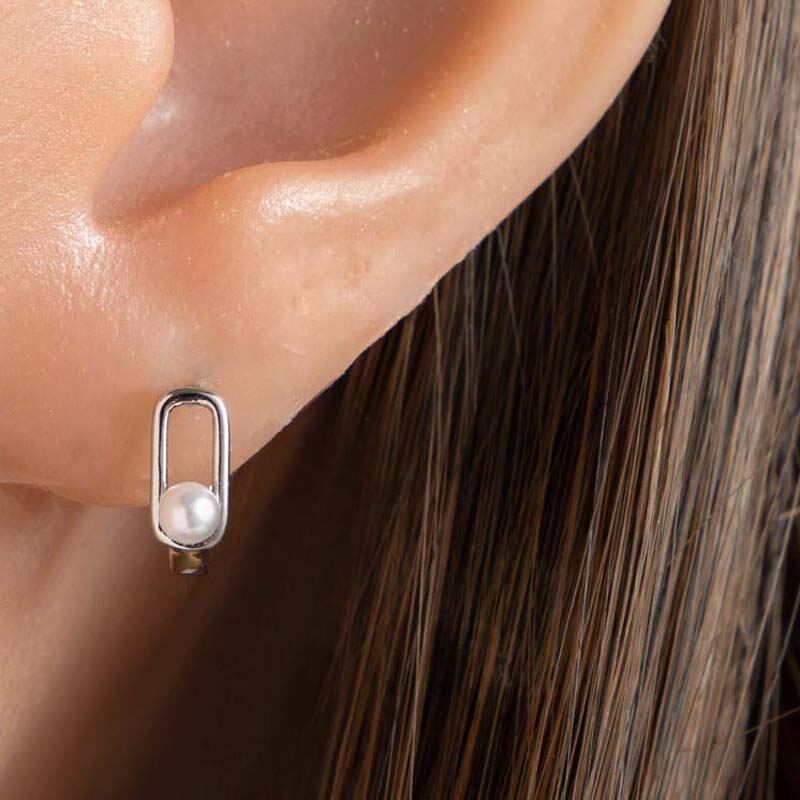 1 pezzo di orecchini a cerchio da donna in rame geometrico semplice, senza placcatura, serie semplice Immagine2
