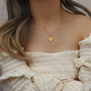 1 Piece Classic Series Classic Sun/Moon Stainless Steel Waterproof Gold Color Women's Pendant Necklaces h5 Picture3