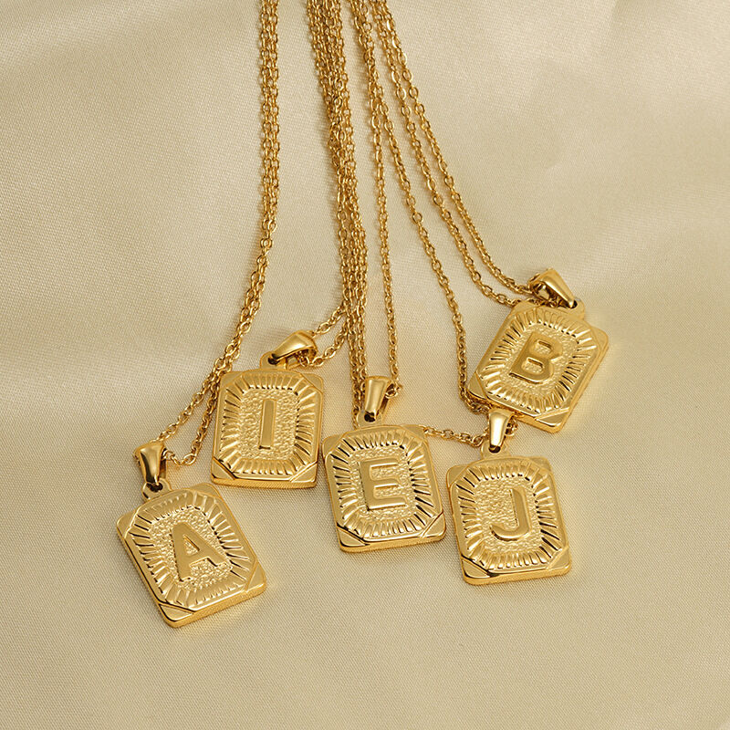 1 Piece Golden Simple Series Daily Letter  Women's Pendant Necklaces