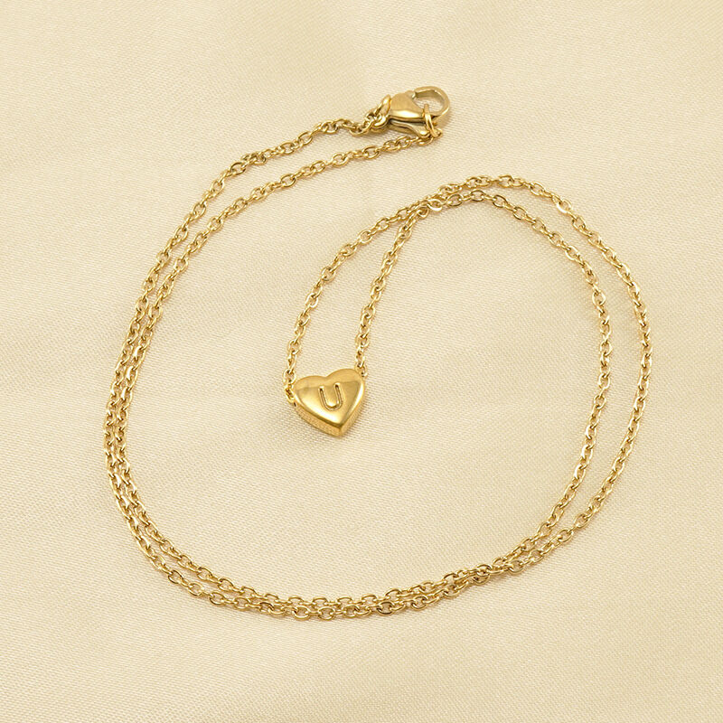 1 Stück Simple Series Daily Letter Titanstahl 18 Karat vergoldete Damen-Anhängerketten h5 Bild4