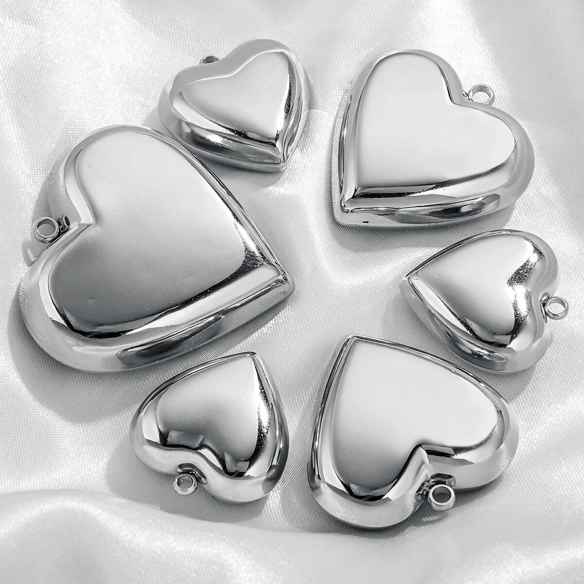 1 Pair Simple Series Simple Heart Stainless Steel Waterproof Women Pendants
