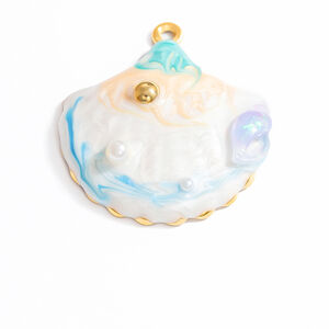 1 pezzo di collana con ciondolo a conchiglia color oro impermeabile in acciaio inossidabile con smalto a olio, motivo: spiaggia, vacanze, elementi marini, da donna h5 Immagine8