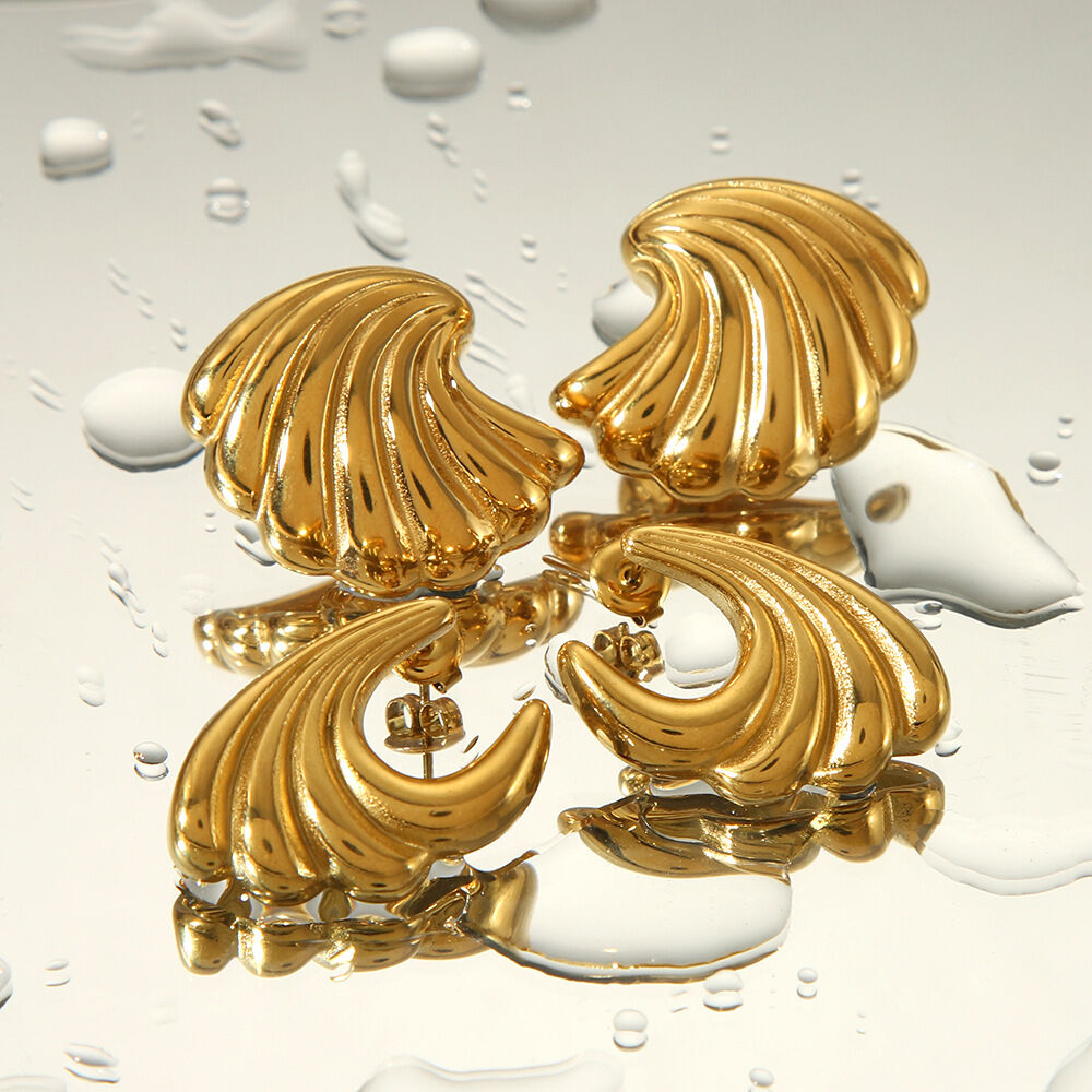 1 pair simple series daily geometric  gold plated stud earrings