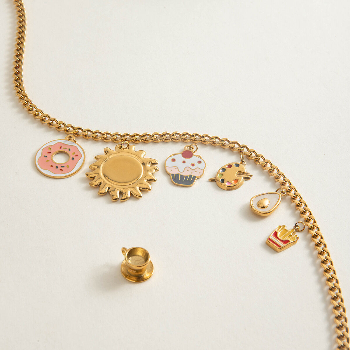 1 pezzo di catena in acciaio inossidabile impermeabile color oro, collane a catena fai da te da donna