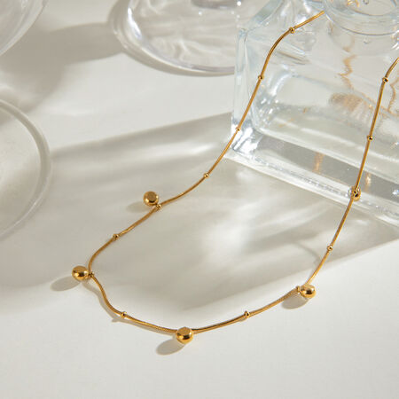 1 piece simple series casual geometric stainless steel gold plated zircon women pendant necklaces 2