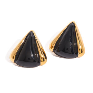 1 pair simple series daily geometric stainless steel gold plated women stud earrings h5 Picture5