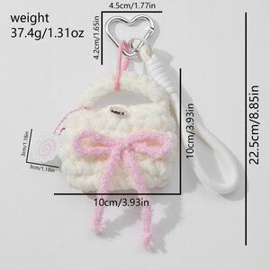 1 Piece Cute Woolen Mini Bag Love Heart with Cherry Bag Charms h5 Picture8