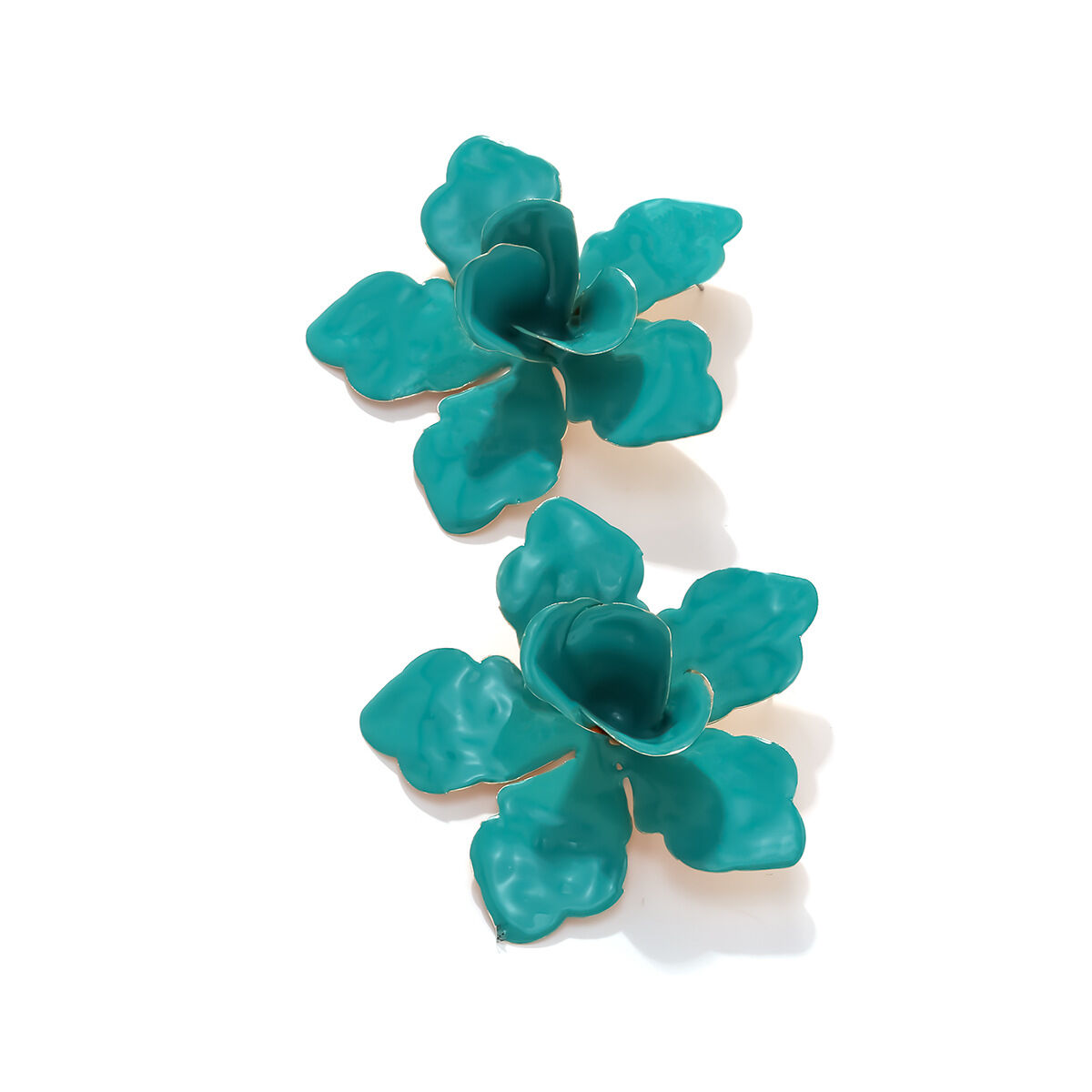 1 paire de boucles d'oreilles à tige en fer pour femme, série romantique, motif fleur douce h5 Image4