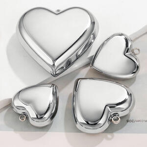 1 paio di ciondoli da donna impermeabili in acciaio inossidabile a forma di cuore semplice della serie Simple h5 Immagine3