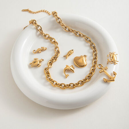 1 Piece Chain Stainless Steel Waterproof Gold Color Women's DIY Chain Necklaces