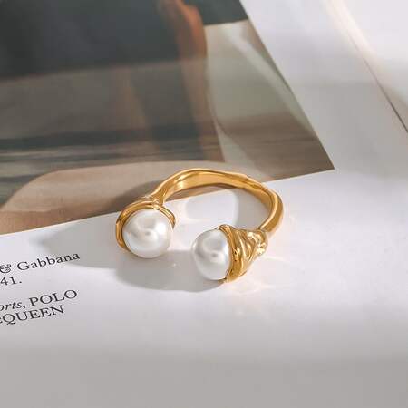 Anelli singoli da donna in acciaio inossidabile color oro, impermeabili, con trama irregolare, 1 pezzo, serie personalizzabile