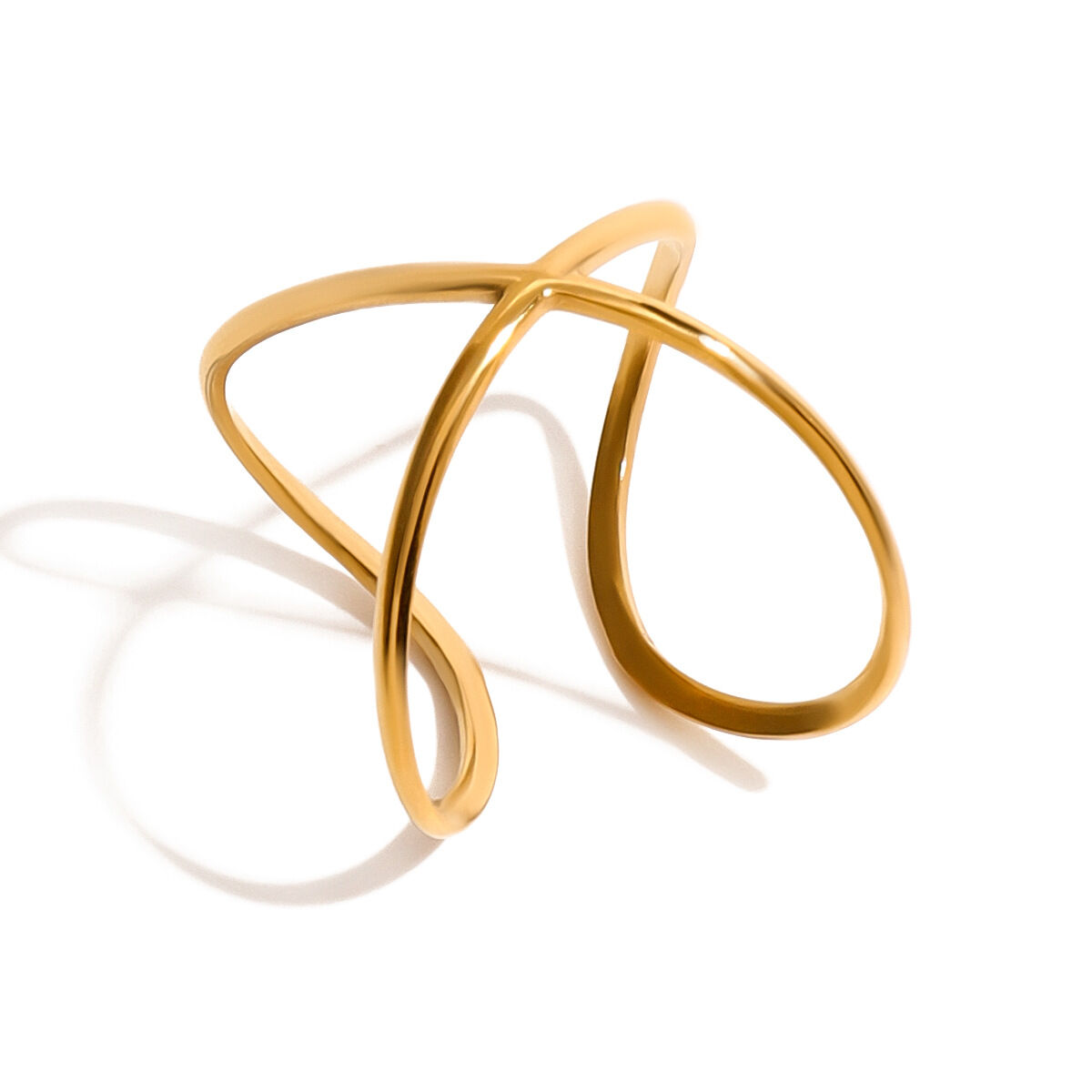1 Piece Stainless Steel Waterproof Gold Color Minimalist Ring h5Picture5